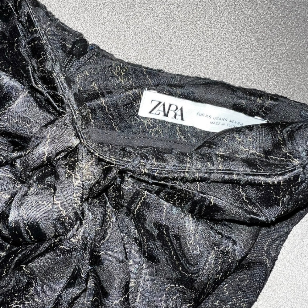 Zara Black Fringe Skirt - Picture 2 of 4